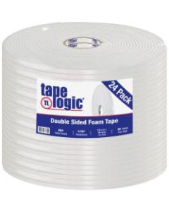 Tape Logic Double-Sided Foam Tape, 0.5in x 36 Yd., White, Case Of 24