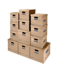 Bankers Storage Box SmoothMove Classic Moving & Storage Boxes With Lift-Off Lids, 14in x 18in x 15in, 85% Recycled, Kraft, Case of 8 Small/4 Medium