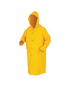 Classic Rain Coat, Detachable Hood, 0.35 mm PVC/Poly, Yellow, 49 in 2X-Large