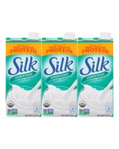 Silk Unsweetened Organic Soymilk, 32 Oz, Pack Of 3 Cartons