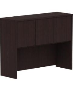 Lorell Espresso Laminate Desk - 48in x 15in x 36in - Drawer(s)3 Door(s) - Material: Polyvinyl Chloride (PVC) Edge - Finish: Espresso Laminate