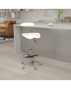 Flash Furniture Vibrant Drafting Stool, White/Chrome