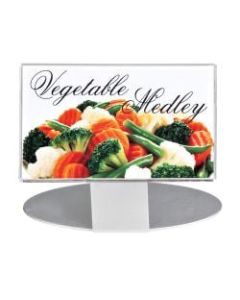 The Mighty Badge Standing Signage Kit, 3in x 5in, Silver, Pack of 12