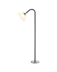 Adesso Gander Floor Lamp, 71inH, White Shade/Steel Base