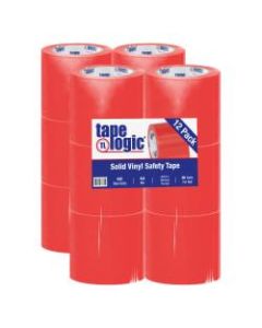 BOX Packaging Solid Vinyl Safety Tape, 3in Core, 4in x 36 Yd., Red, Case Of 12