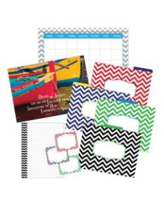 Barker Creek Chevron Office/Classroom Set With Incentive Chart, Nautical