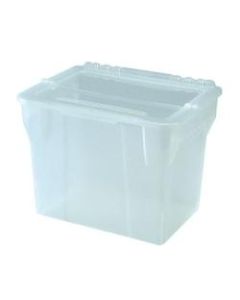 IRIS Split-Lid File Boxes, Letter Size, 10-2/3in x 14-1/3in x 11-1/2in, Clear, Pack Of 4 File Boxes