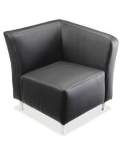 Lorell Fuze Modular Bonded Leather Left-Arm Lounge Chair, Black