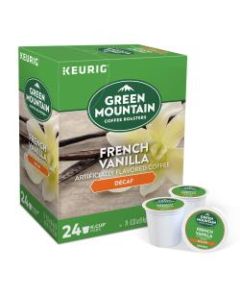 Green Mountain Coffee Single-Serve Coffee K-Cup, Decaffeinated, French Vanilla, Carton Of 24