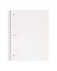 Just Basics Poly Spiral Notebook, 8 1/2in x 10 1/2in, Wide Ruled, 140 Pages (70 Sheets), White