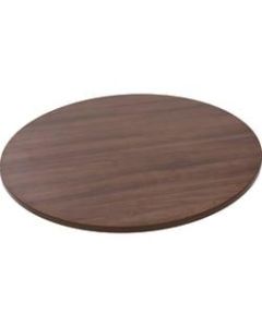 Lorell Round Adjustable-Height Table Top, 35 1/2inW, Walnut