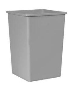 Rubbermaid Commercial Untouchable Rectangular Plastic Trash Container, 35 Gallons, Gray