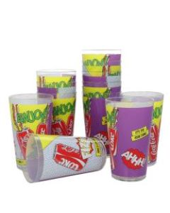 Coca-Cola Pop Art 12-Piece Tumbler Set, 19 Oz, Multicolor