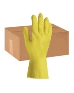 ProGuard Flock Lined Latex Gloves, Large, Yellow, 24 Per Pack, Case Of 12 Packs