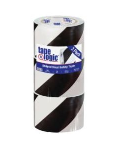 BOX Packaging Striped Vinyl Tape, 3in Core, 3in x 36 Yd., Black/White, Case Of 3