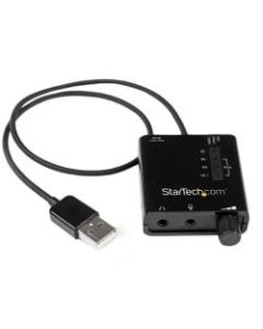 StarTech.com USB Stereo Audio Adapter External Sound Card with SPDIF Digital Audio - 5.1 Sound Channels - External - VIA VT1630A - USB 2.0 - 91 dB