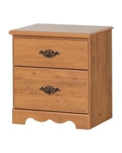 South Shore Prairie 2-Drawer Nightstand, 24-7/8inH x 22-7/8inW x 17-1/2inD, Country Pine