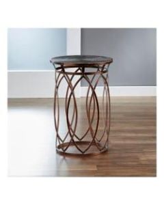 FirsTime & Co. Marquise Side Table, Round, Antique Bronze