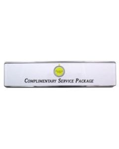 The Mighty Badge do-it-yourself Polycarbonate Desk Signage Kit, For 12 Signs, 2in x 10in, Clear
