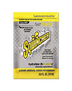 Sqwincher Fast Pack Electrolyte Replenishment Concentrate, Lemonade, 0.6 Oz, Case of 200