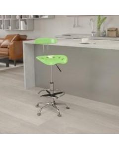 Flash Furniture Vibrant Drafting Stool, Spicy Lime/Chrome