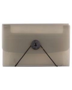 JAM Paper Coupon Size Expanding File, 3in Expansion, 4in x 6in, Smoke Gray