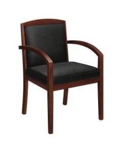 HON Bonded Leather Guest Chair With Wood Frame, Mahogany/Black