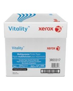 Xerox Vitality Multi-Use Printer Paper, Letter Size (8 1/2in x 11in), 3-Hole Punch, 92 (U.S.) Brightness, 24 Lb, FSC Certified, Ream Of 500 Sheets, Case Of 10 Reams
