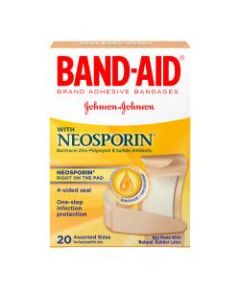Band-Aid Brand Antibiotic Bandages, Assorted Sizes, Box Of 20