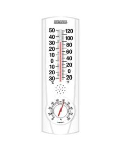 Springfield 9.125in Plainview Indoor and Outdoor Thermometer with Hygrometer - Hygrometer/Thermometer - Temperature, Humidity - White