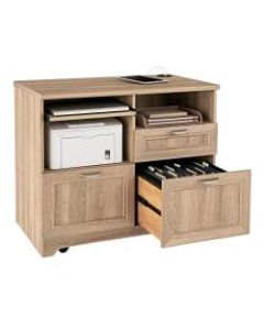 Realspace Magellan 30inH x 36-5/16inW x 21-1/8inD Tech Station Printer Stand 2.0, Blonde Ash