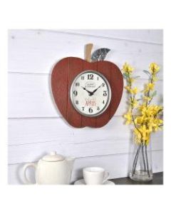 FirsTime & Co. Apple Orchard Wall Clock, Red