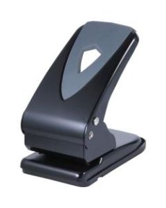 Business Source Two-hole Metal Punch - 2 Punch Head(s) - 60 Sheet Capacity - 1/4in Punch Size - Black, Gray