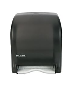 San Jamar Tear-N-Dry Eco Roll Paper Towel Dispenser, 14 7/16in x 11 3/4in x 9 1/8in, Black