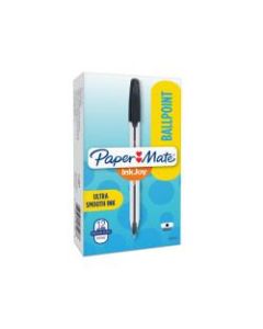 Paper Mate InkJoy 50ST Ballpoint Pens, Medium Point, 1.0 mm , Translucent Barrel, Black Ink, Pack Of 12 Pens