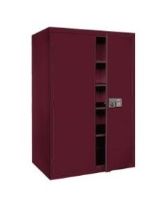 Sandusky Keyless Electronic Storage Cabinet, 78inH x 46inW x 24inD, Burgundy