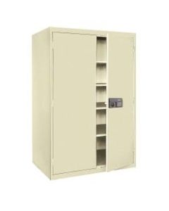 Sandusky Keyless Electronic Storage Cabinet, 78inH x 46inW x 24inD, Putty