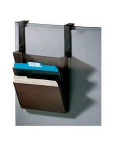 Office Depot Brand Plastic Letter-Size Hanging 3-Pocket Wall File, 8-1/2in x 13-3/8in x 8-1/2in, Black