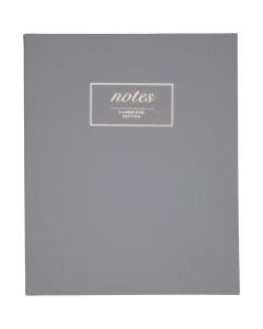 Mead Cambridge Work Style Casebound Notebook - 80 Sheets - 160 Pages - Twin Wirebound - 9in x 11in - White Paper - Gray, Gold Cover - Soft Cover, Undated, Date Box - 1Each