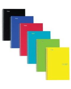Mead Five Star Wirebound Subject Notebook - 2 Subject(s) - 100 Sheets - Spiral Bound - 6in x 9 1/2in - 9in x 7in2in - Assorted Cover - Durable Cover, Bleed Resistant, Perforated, Spiral Lock, Pocket Divider, Durable Cover, Smooth - 6 / Pack
