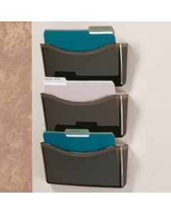 Brenton Studio Unbreakable 3-Pocket Letter-Size Wall Files, Black, Pack Of 3