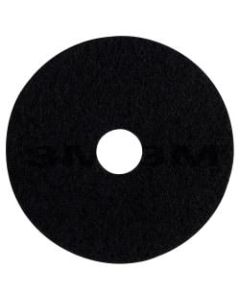 3M 7200 Stripping Floor Pads, 16in Diameter, Black, Box Of 5