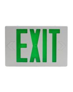 Sylvania ValueLED "Exit" Sign/Emergency Light, 8inH x 19-1/2inW x 4-7/16inD, Green