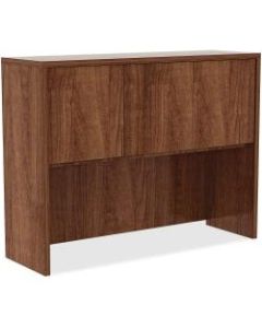 Lorell Essentials Hutch With Doors, 48inW, Walnut