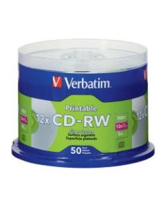 CD-RW 700MB 12X DataLifePlus Silver Inkjet Printable with Branded Hub - 50pk Spindle