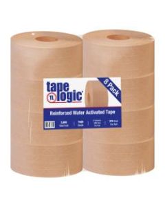 Tape Logic Reinforced Water-Activated Packing Tape, #7500, 3in Core, 3in x 125 Yd., Kraft, Case Of 8