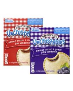 Smuckers Uncrustables Variety Pack, 2 Oz, 10 Sandwiches Per Box, Pack Of 2 Boxes