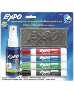 EXPO Dry-Erase Starter Kit, Low Odor, Chisel-Tip, Assorted Ink Colors, Pack Of 4 Markers