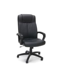 OFM Essentials Bonded Leather High-Back Chair, Black