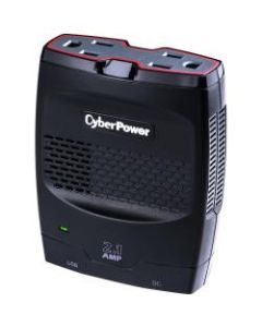 CyberPower CPS175SURC1 Mobile Power Inverter 175W with 2.1A USB Charger - Slim Line Design - Input Voltage: 12 V DC - Output Voltage: 120 V AC - Continuous Power: 175 W
